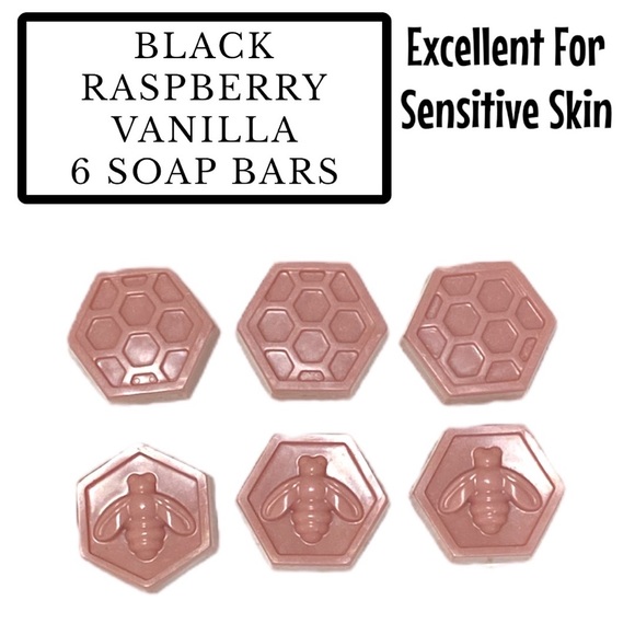 6 Bars, Black Raspberry & Vanilla, Honeycomb Bee Soap, Handmade,( PRICE … - Picture 1 of 1
